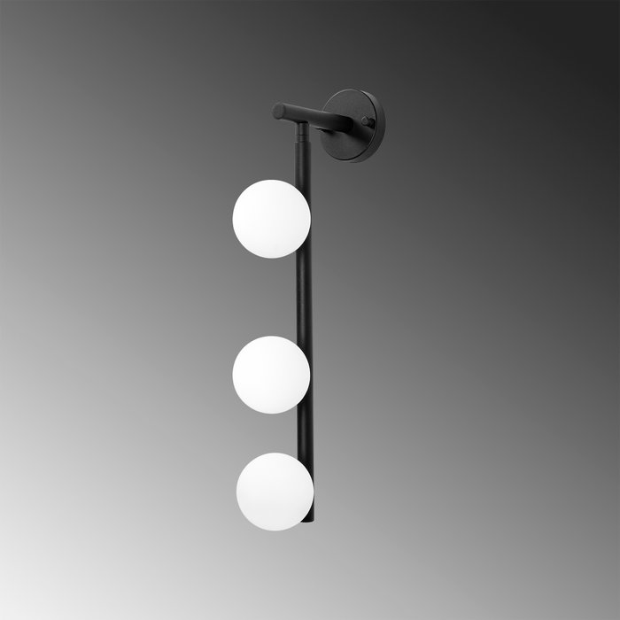 Opviq Domino - 11040 Lámpara de pared de metal y cristal blanco y negro